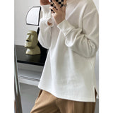 Women T Shirt Spring Long Sleeve T-shirt Women's Loose Leisure Cotton round Neck Top