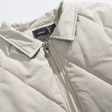 Unisex Winter Cotton Coat Lapel Cotton-Padded Coat Pocket Decoration Loose Cotton Coat