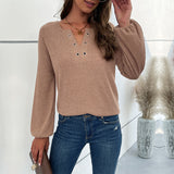 Women Knitted Sweater Fall Female V-neck Sweater