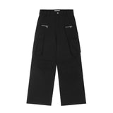 Men Sweatpants Multi-Pocket Cargo Pants Punk Hip Hop Casual Loose Sports Wide Legs Straight-Leg Trousers