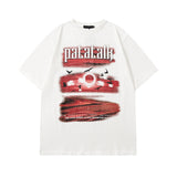 Men T Shirt Vintage Letter Print Couple Short Sleeve T-shirt