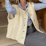 Women Trench Coat Winter Polar Fleece Waistcoat Coat Casual