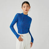 Women Sweater Knitwear Turtleneck Hollow out Diamond Lattice Jumpsuit Women's Autumn Stretch Slim Fit Base Long Sleeve Knitted T-shirt