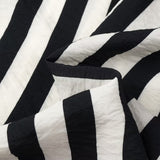Women Tops Summer Striped Shirt Single-Breasted Mid-Length Top