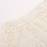 Women Skirt Lace Pettiskirt Solid Color Double Layer Cake Skirt