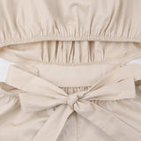 Women Dress Casual Hollow round Neck Puff Sleeve Dress