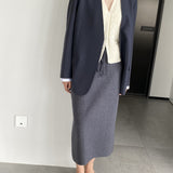 Women Knitted Skirt Autumn and Winter Simplicity Skirt Straight Skirt
