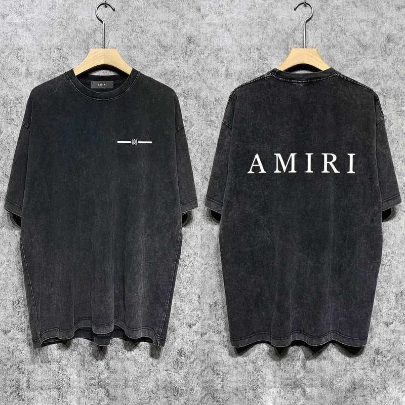 Amiri T-shirt Washed and Worn Retro Short Sleeve T-shirt