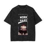 Washed retro cotton t-shirt Baki Hanma anime print washed old short-sleeved t-shirt