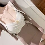 Women Dresses V-neck Strap Dress Cardigan Outer Coat Suit
