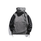 Unisex Jacket Retro Patchwork Contrast Color Jacket Loose Outdoor Jacket