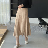 Women Knitted Skirt Autumn and Winter Long Skirt