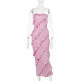 Women Dresses Autumn Sexy Backless Long Dress Slim Tassel Dress
