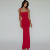 Women Dresses Spring Sexy Slim Fit Backless Sling Dress