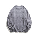 Unisex Sweater Winter Knitting Diamond Lattice Sweater