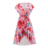 Women Date Dress Sexy V-neck Bat Sleeve Irregular Fishtail Skirt