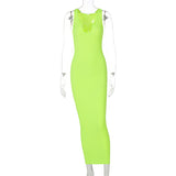 Women Dresses Sexy Dress Summer Sexy U Collar Sleeveless Slim Fit Skirt
