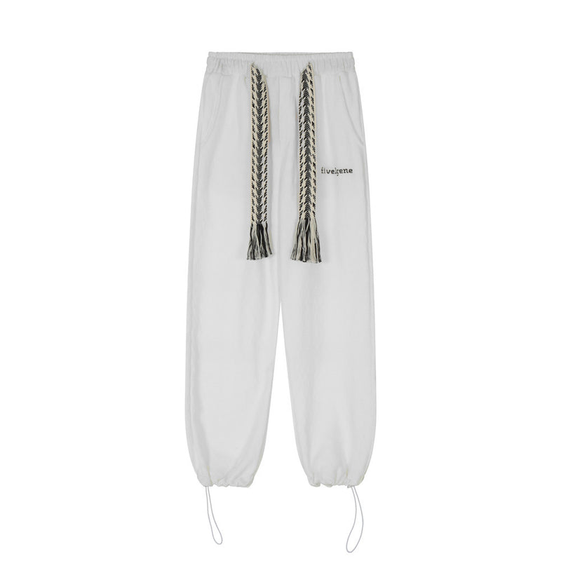 Men Sweatpants Chessboard Plaid Casual Straight-Leg Loose Long Sports Pants