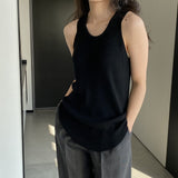 Women Knitted Two-Piece Set Spring Loose Sweater round Neck Vest Blouse Ab29