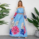Women Date Dress Autumn Winter Retro Backless Long Sleeves Short Top A- line Long Skirt Suit