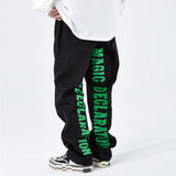 Men Sweatpants Embroidered Slacks Loose Straight Sports Trousers