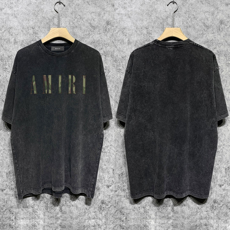 Amiri T-shirt Washed and Worn Retro Short Sleeve T-shirt