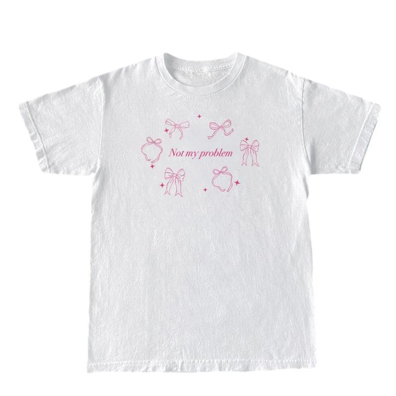 Trendy Cute Coquette Ribbon Bow T-Shirts Women Vintage