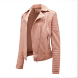 Red Leather Jacket Short Spring and Autumn Leather Slim Lapel Motorcycle Clothing