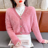 Women Knitwear Fall/Winter V-neck Knitted Cardigan