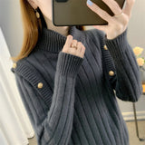 Women Knitwear Autumn and Winter Turtleneck Knitwear Loose Sweater
