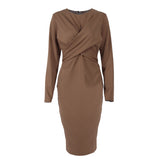 Women Dress Autumn and Winter Chiffon Dress Hip Skirt