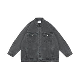 Unisex Jacket Retro Lapels Coat Denim Jacket Loose-Fitting Denim Clothes