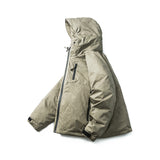 Unisex Winter Cotton Coat Decorative Hooded down Jacket Vintage Outdoor Waterproof down Jacket