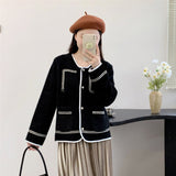 Women Knitwear Autumn and Winter round Neck Coat Loose Knitted Cardigan