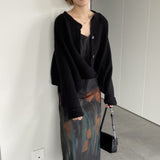 Women Cardigan Sweater Autumn Cardigan Top Knitted Cropped Coat Top 8t3108