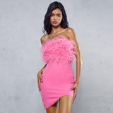 Women Dresses Sexy Backless Hip Skirt Tassel Dress (Zns0409)