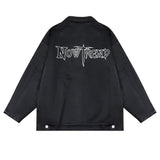 Men Jacket Coat Letter Printed Coat Men's Ins Loose