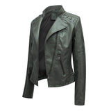 Red Leather Jacket Spring and Autumn Women's Leather Jacket Women's Short Jacket