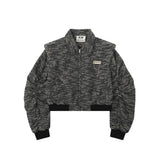 Women Jacket Autumn Loose Lapels Pleated Long Sleeve Jacket
