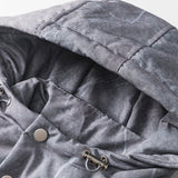 Unisex Winter Cotton Coat Winter Retro Dark Pattern Warm down Jacket