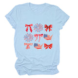 Summer T-shirt print picture bow fashion short sleeve