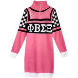 Women Maxi Dress Spring and Autumn Long Sleeve Letter Sweaters Striped Dress