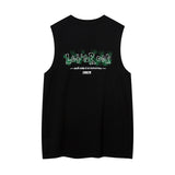 Men Vest Summer Letter Graffiti Vest Loose Sleeveless T-shirt