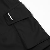 Men Sweatpants Straight-Leg Overalls Pleated Knee Pocket Casual Trousers