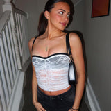 Women Tops Spring Slim-Fitting Lace Suspenders