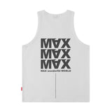 Men Vest Letter Print Vest Hip Hop Oversize Sleeveless T-shirt