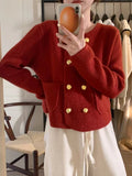 Women Knitted Cardigan Autumn Short Long Sleeve Cardigan