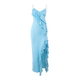 Women Dresses Summer Elegance Dress Sexy V-neck Suspender Skirt