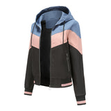 Women Trench Coat Women's Thin Trench Coat Women's Spring and Autumn Hooded Jacket Women's Outdoor Raincoat Color Matching Drawstring Coat