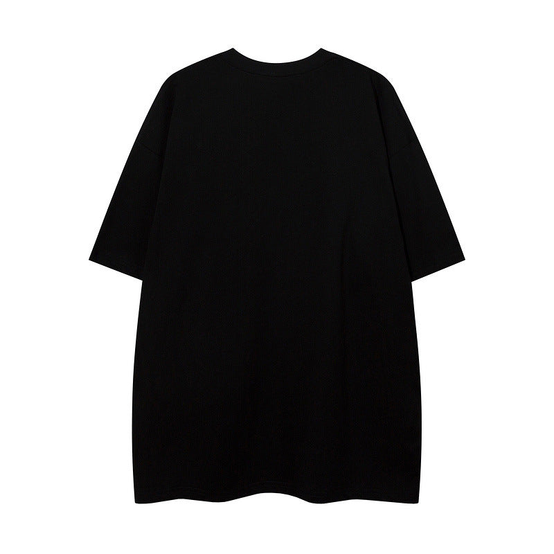 Men T Shirt Letter Foam Printed Couple Short Sleeve T-shirt Men and Women Oversize